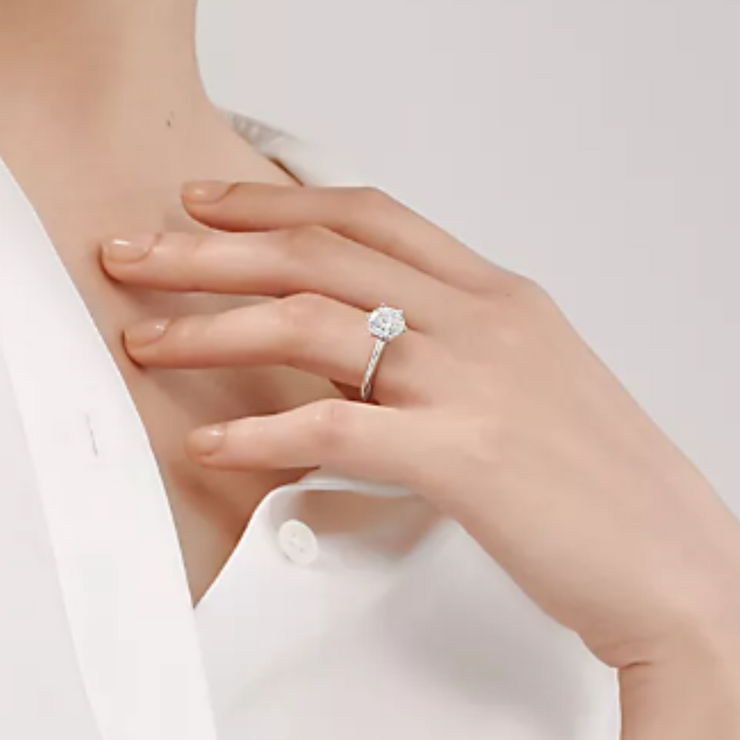 Anello D'Argento Moissanite - Regolabile